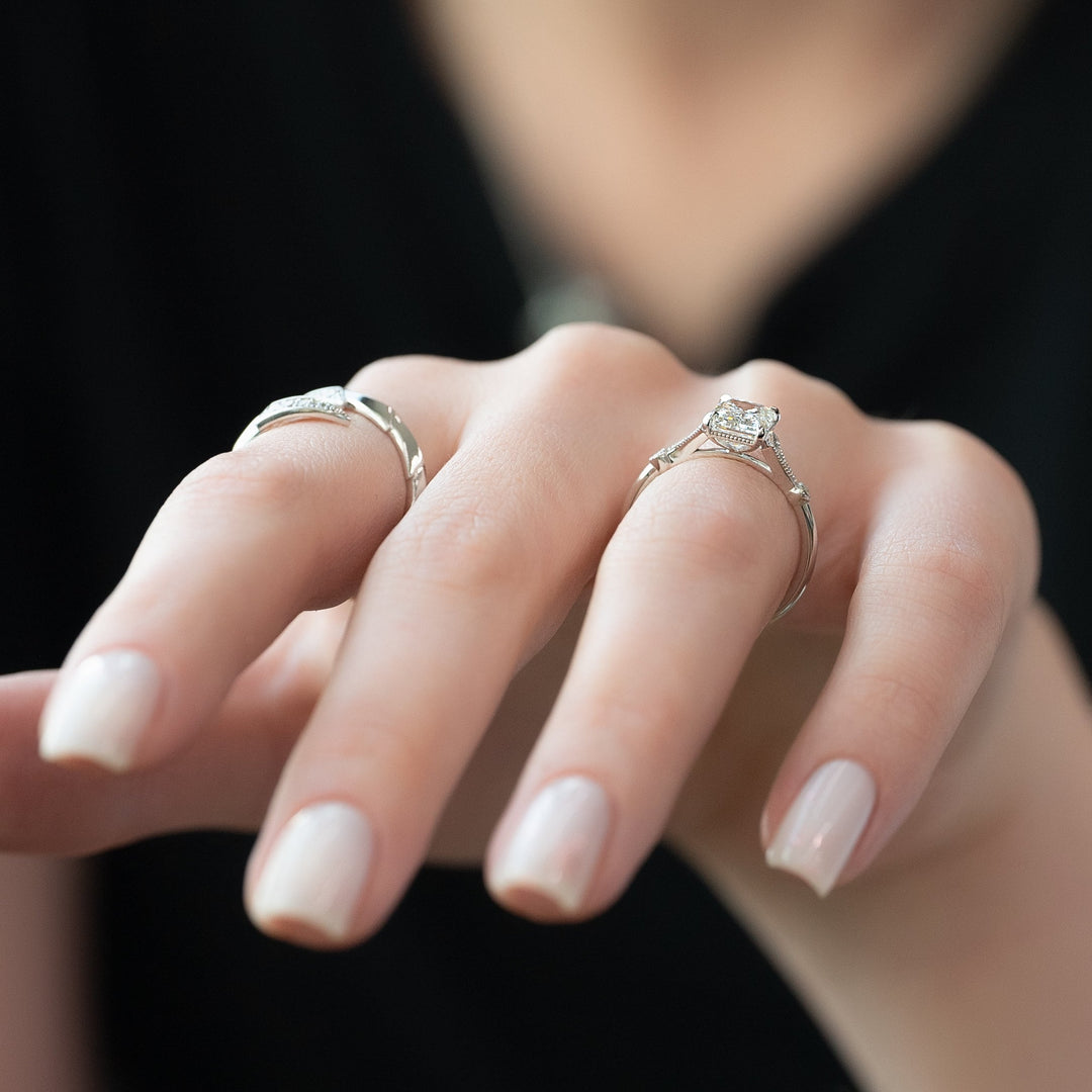 The Angel Emerald Lab Diamond Moissanite Engagement Ring