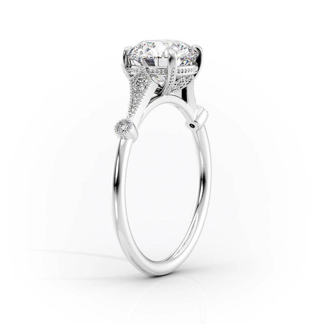 The Angel Set With Oval Solitaire Lab Diamond 1.5 Carat 14K White#material_white