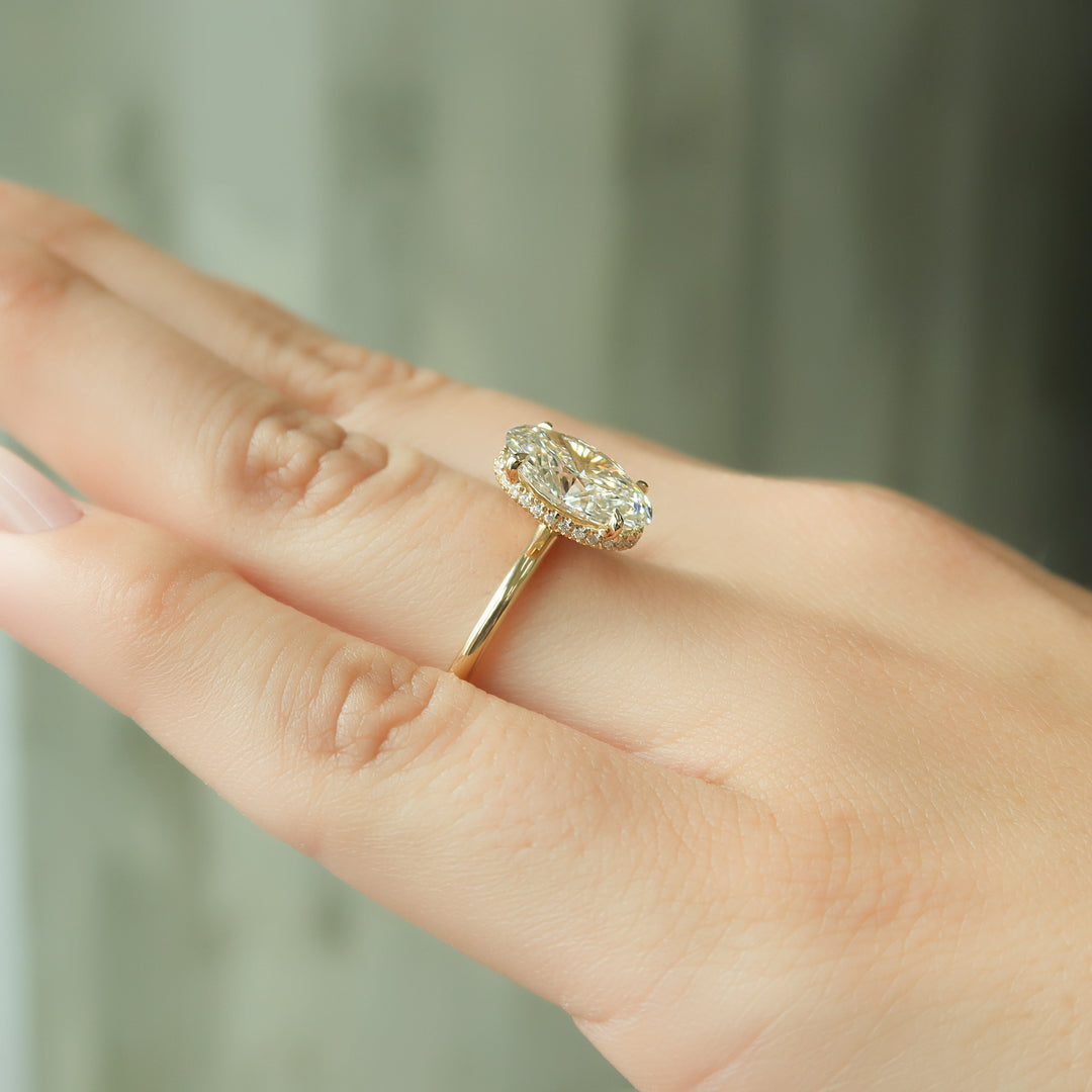 The April Oval Lab Diamond Moissanite Engagement Ring