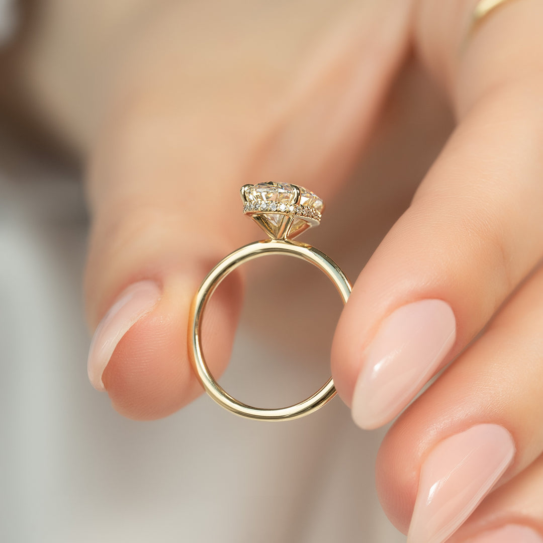 The April Oval Lab Diamond Moissanite Engagement Ring