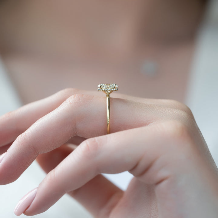 The April Oval Lab Diamond Moissanite Engagement Ring *Shown with 1.5 ct #material_gold