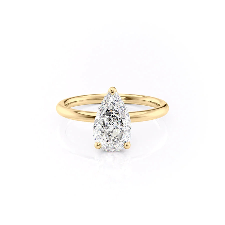 The April Set With Pear Solitaire Lab Diamond 1 Carat 14K Gold#material_gold