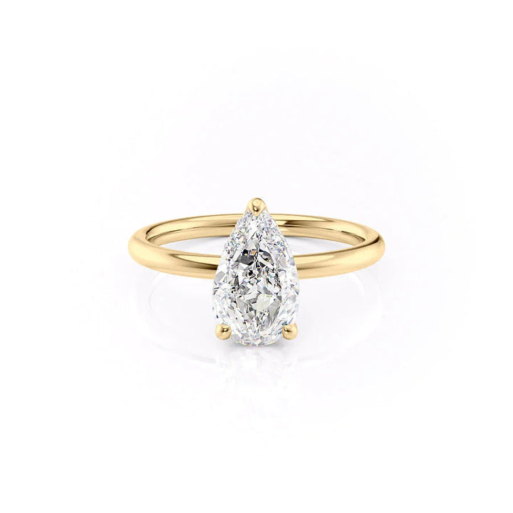 The April Set With Pear Solitaire Lab Diamond 1 Carat 14K Gold#material_gold