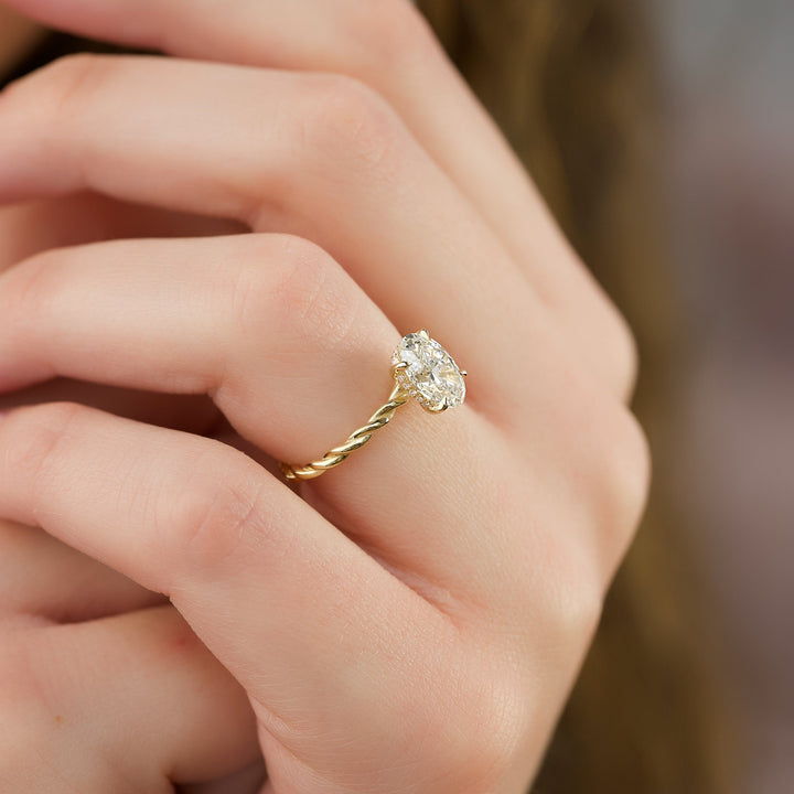 The Autumn Oval Lab Diamond Moissanite Engagement Ring *Shown with 2 ct #material_gold