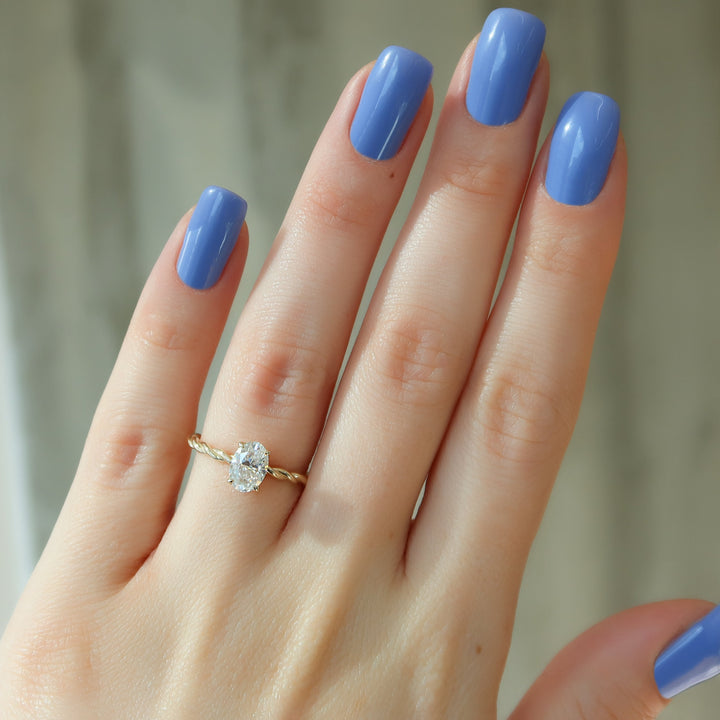 The Autumn Oval Lab Diamond Moissanite Engagement Ring *Shown with 1 ct #material_gold