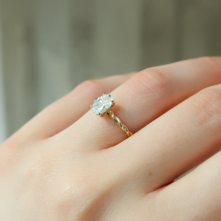 The Autumn Oval Lab Diamond Moissanite Engagement Ring *Shown with 1 ct #material_gold