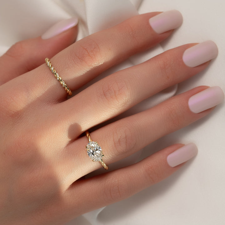 The Autumn Oval Lab Diamond Moissanite Engagement Ring *Shown with 1.5 ct #material_gold