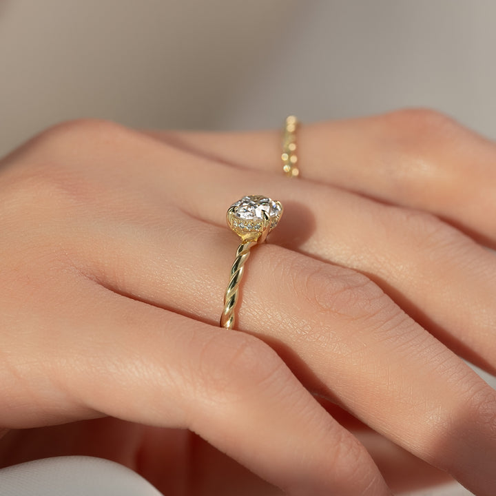 The Autumn Oval Lab Diamond Moissanite Engagement Ring *Shown with 1.5 ct #material_gold