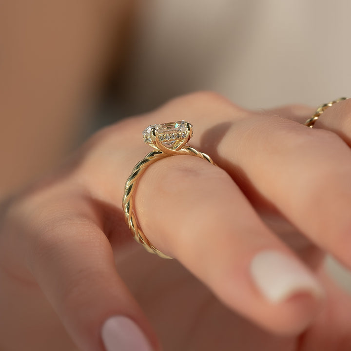 The Autumn Oval Lab Diamond Moissanite Engagement Ring *Shown with 1.5 ct #material_gold