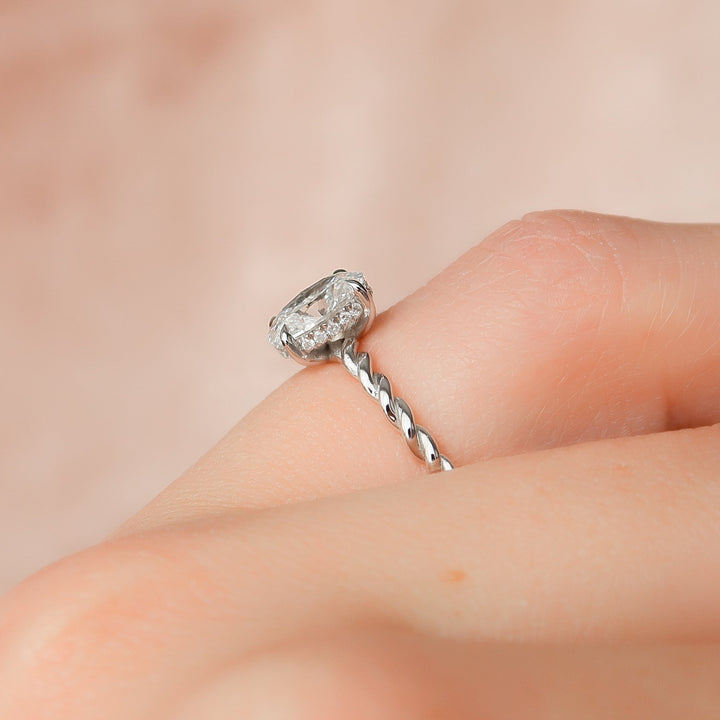 The Autumn Oval Lab Diamond Moissanite Engagement Ring *Shown with 1 ct #material_white