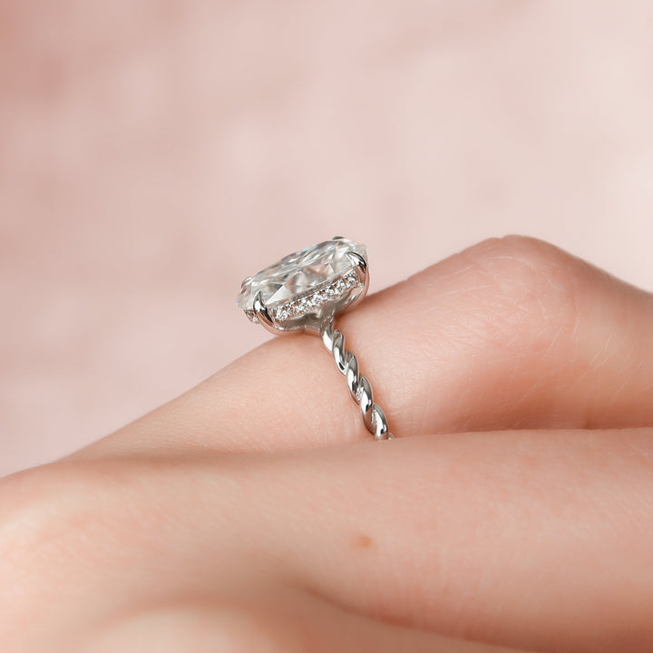 The Autumn Oval Lab Diamond Moissanite Engagement Ring *Shown with 3 ct #material_white