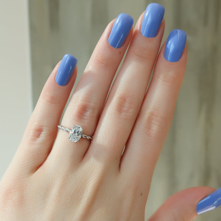 The Autumn Oval Lab Diamond Moissanite Engagement Ring *Shown with 1.5 ct #material_white