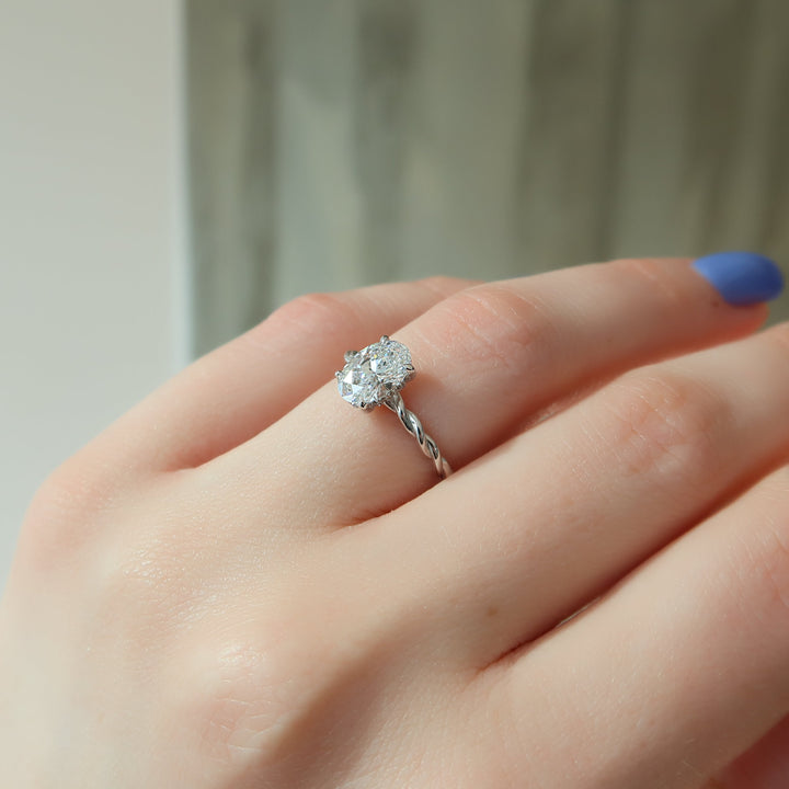 The Autumn Oval Lab Diamond Moissanite Engagement Ring *Shown with 1.5 ct #material_white