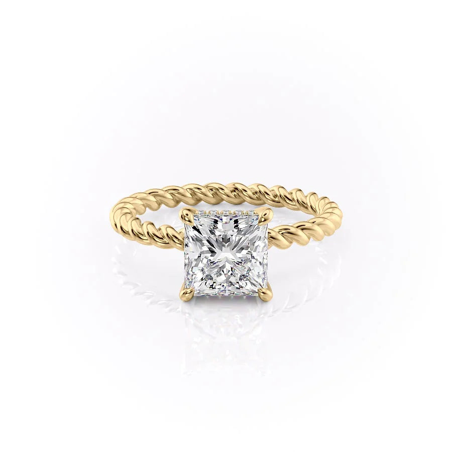 The Autumn Set With Princess Solitaire Lab Diamond 1 Carat 14K Gold#material_gold