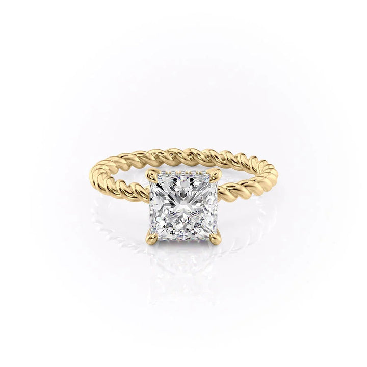 The Autumn Set With Princess Solitaire Lab Diamond 1 Carat 14K Gold#material_gold