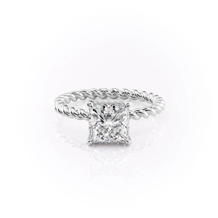 The Autumn Set With Princess Solitaire Lab Diamond 1 Carat 14K White#material_white