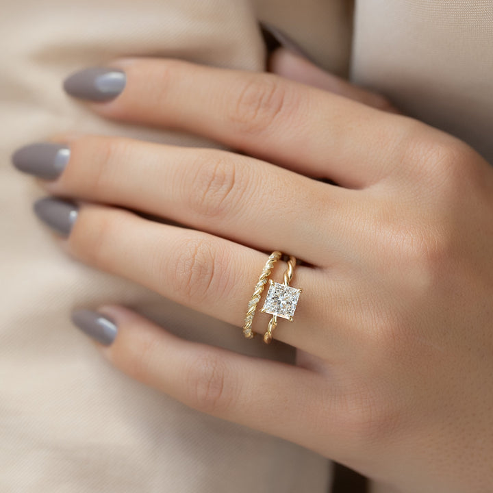 The Autumn Princess Lab Diamond Moissanite Engagement Ring *Shown with 2 ct #material_gold