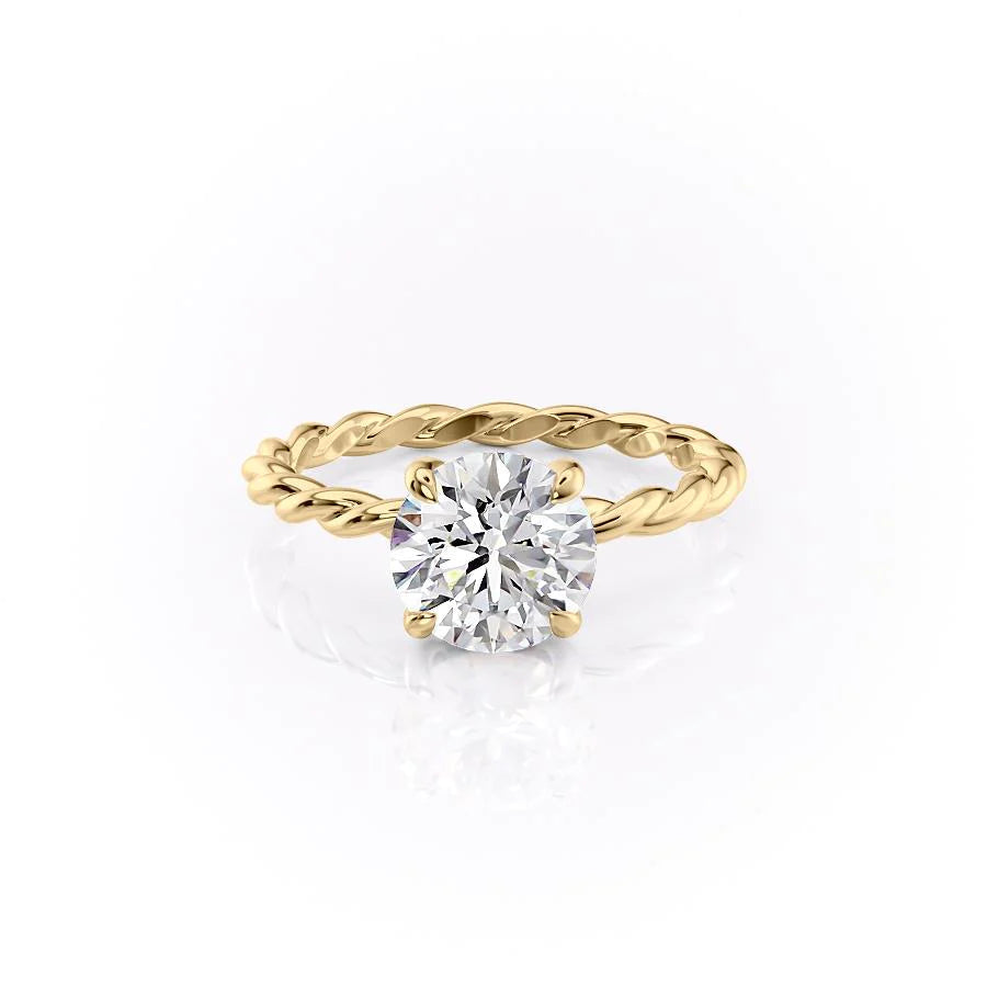 The Autumn Set With Round Solitaire Lab Diamond 1 Carat 14K Gold#material_gold