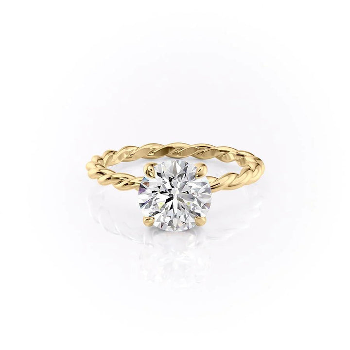 The Autumn Set With Round Solitaire Lab Diamond 1 Carat 14K Gold#material_gold