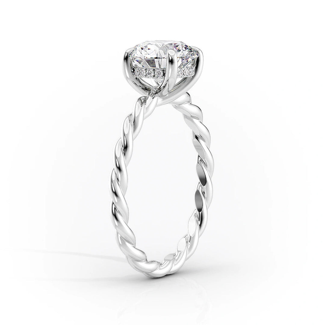 The Autumn Set With Round Solitaire Lab Diamond 1.5 Carat 14K White#material_white