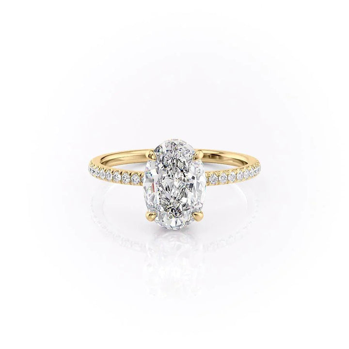 The Ayden Set With Oval Pave Lab Diamond 1 Carat 14K Gold#material_gold