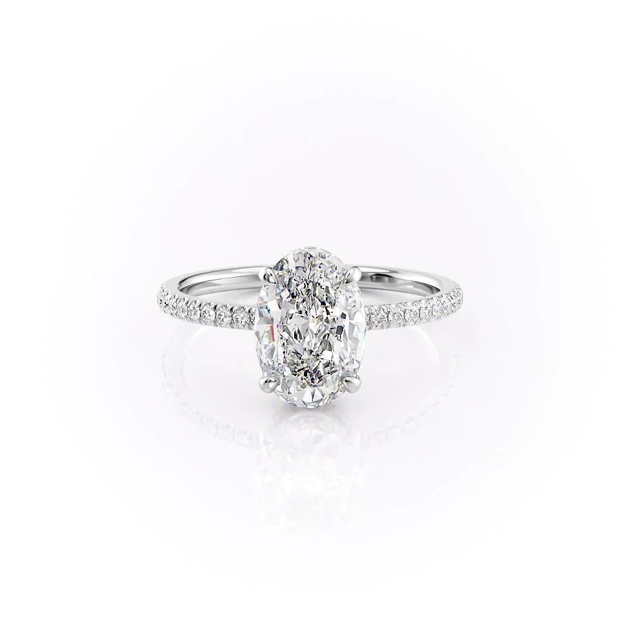 The Ayden Set With Oval Pave Lab Diamond 1 Carat 14K White#material_white