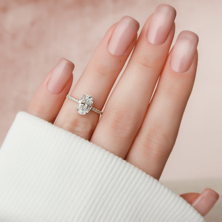 The Ayden Oval Lab Diamond Moissanite Engagement Ring *Shown with 1.5 ct #material_gold