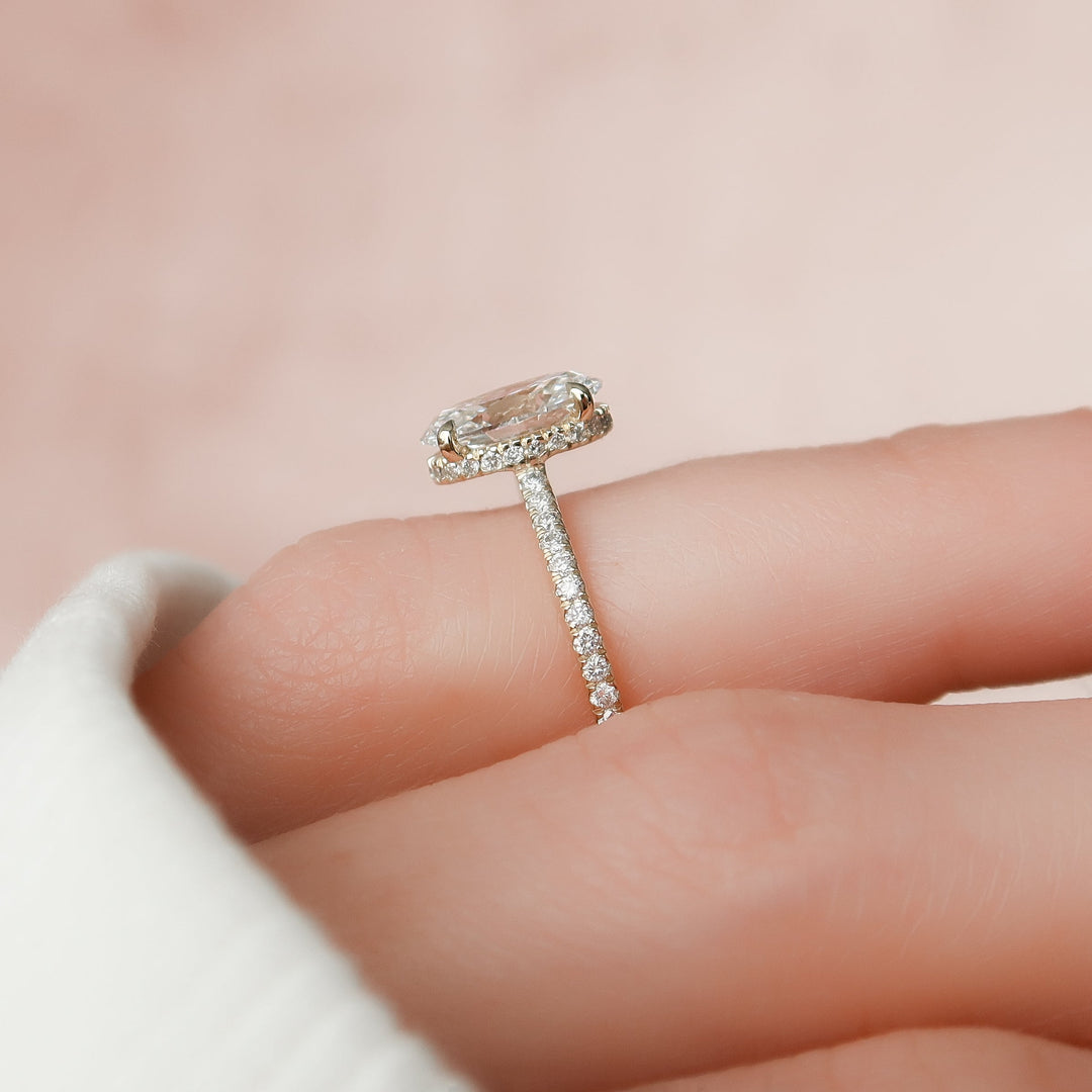 The Ayden Oval Lab Diamond Moissanite Engagement Ring