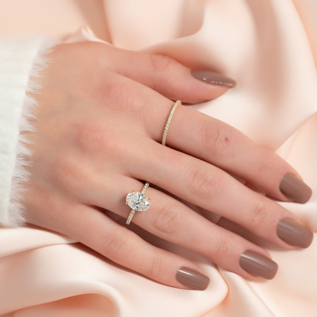 The Ayden Oval Lab Diamond Moissanite Engagement Ring