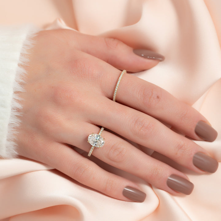 The Ayden Oval Lab Diamond Moissanite Engagement Ring *Shown with 2 ct #material_gold