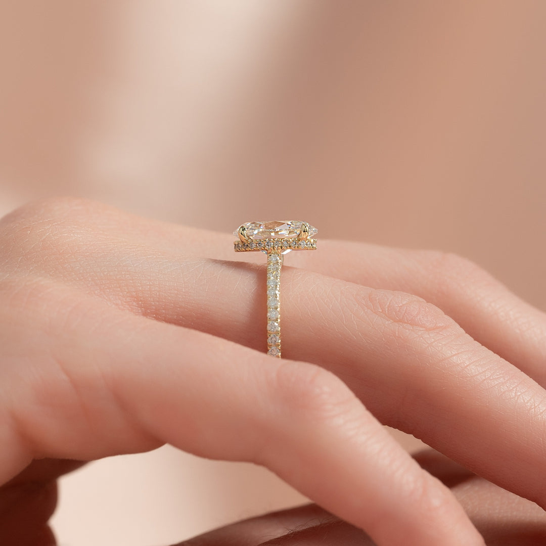 The Ayden Oval Lab Diamond Moissanite Engagement Ring
