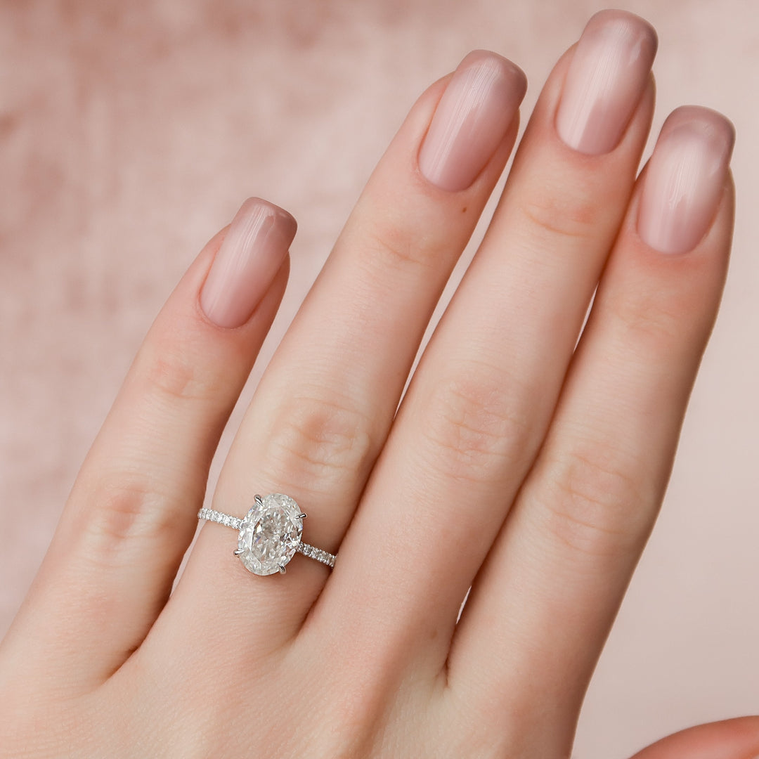 The Ayden Oval Lab Diamond Moissanite Engagement Ring