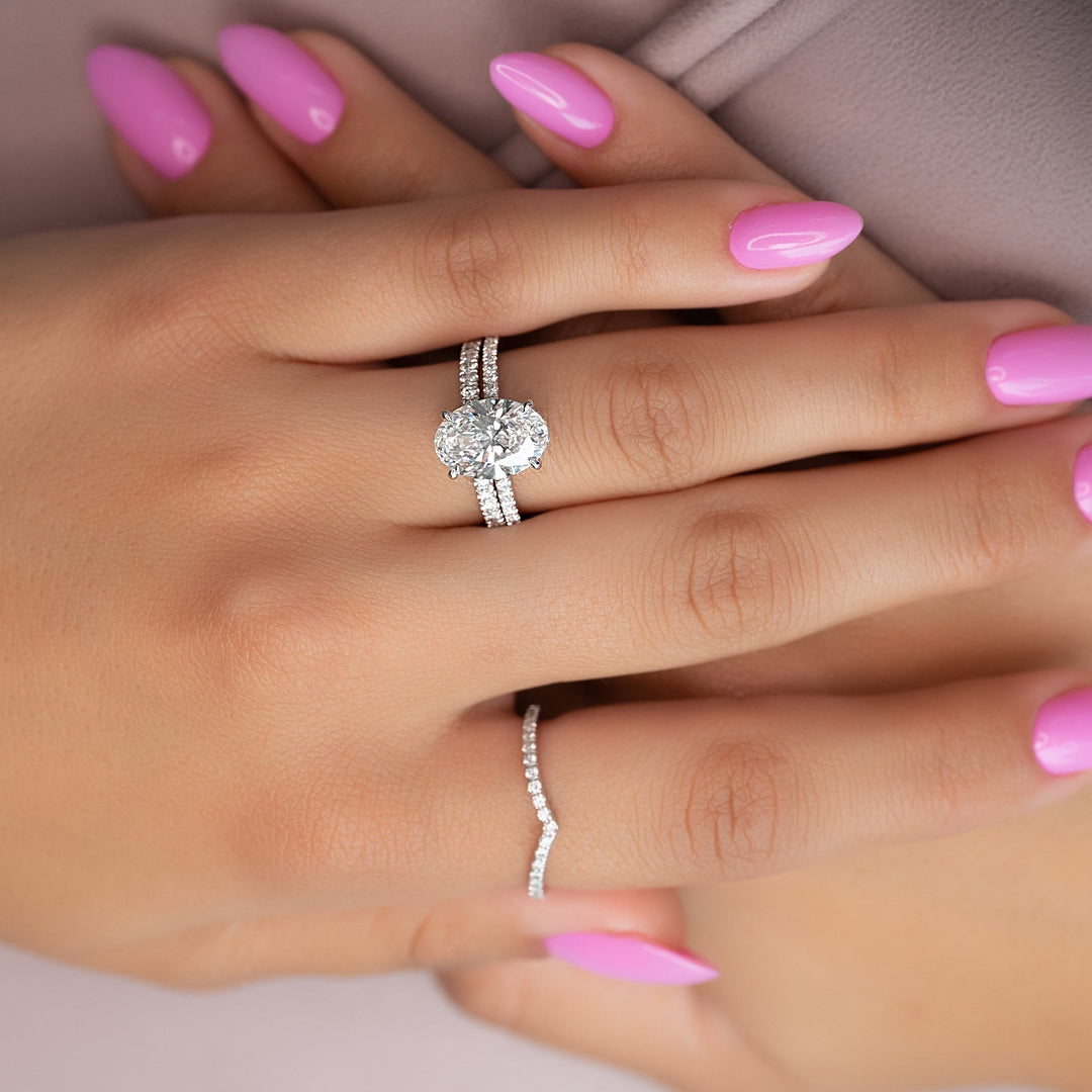 The Ayden Oval Lab Diamond Moissanite Engagement Ring