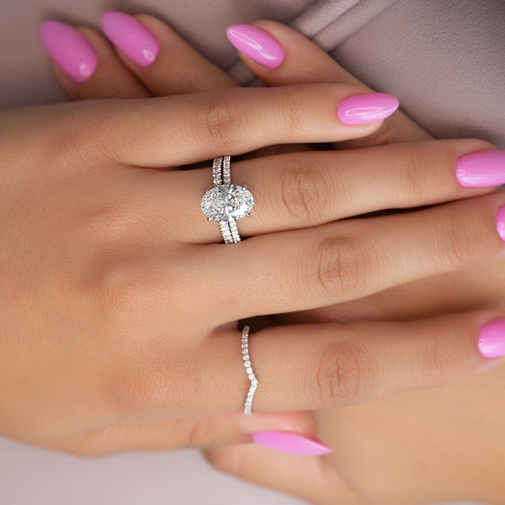 The Ayden Oval Lab Diamond Moissanite Engagement Ring *Shown with 3 ct #material_white