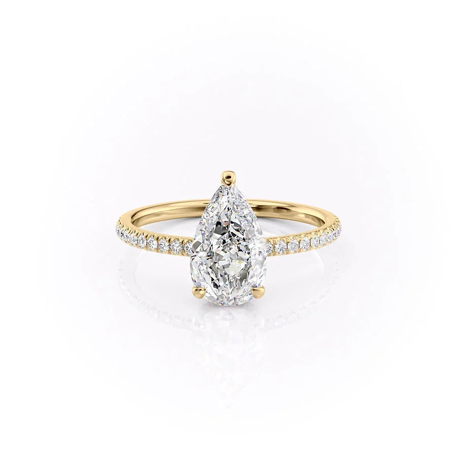 The Ayden Set With Pear Pave Lab Diamond 1 Carat 14K Gold#material_gold