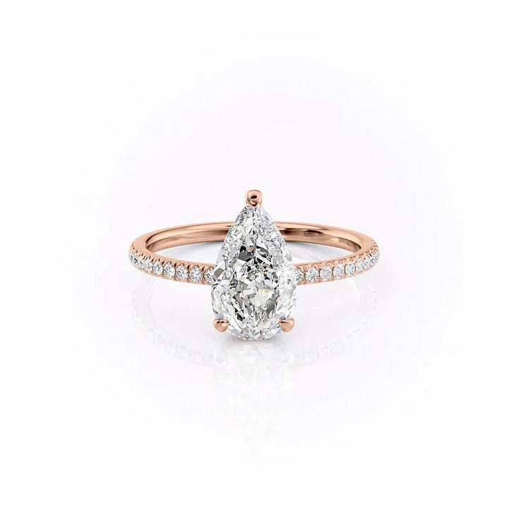 The Ayden Set With Pear Pave Lab Diamond 1 Carat 14K Rose#material_rose