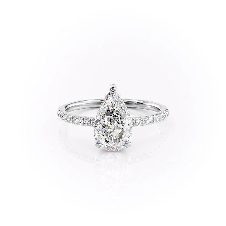 The Ayden Set With Pear Pave Lab Diamond 1 Carat 14K White#material_white