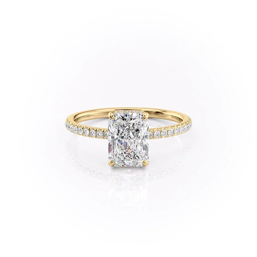 The Ayden Set With Radiant Pave Lab Diamond 1 Carat 14K Gold#material_gold