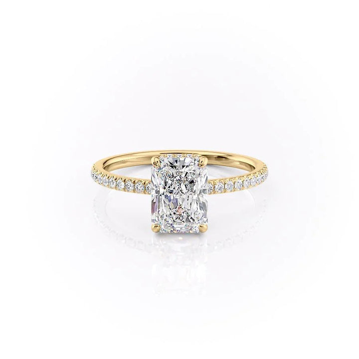 The Ayden Set With Radiant Pave Lab Diamond 1 Carat 14K Gold#material_gold