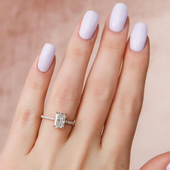 The Ayden Radiant Lab Diamond Moissanite Engagement Ring *Shown with 1.5 ct #material_rose