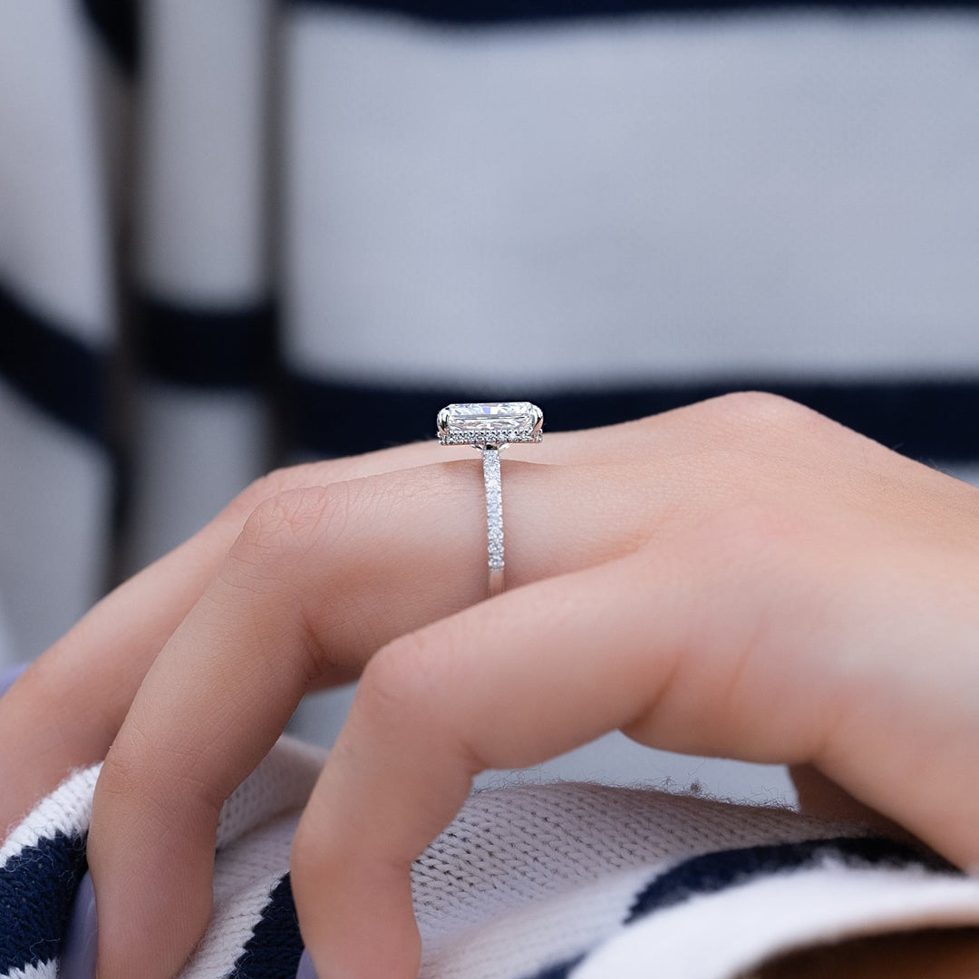 The Ayden Radiant Lab Diamond Moissanite Engagement Ring