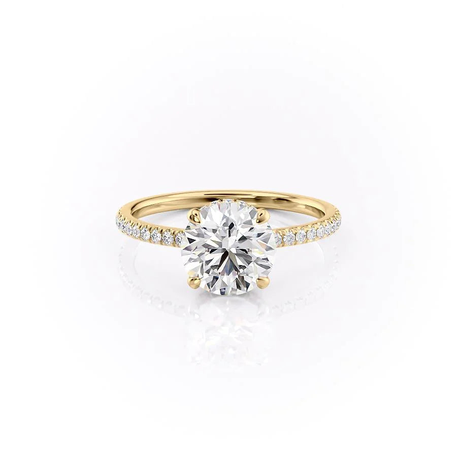 The Ayden Set With Round Pave Lab Diamond 1 Carat 14K Gold#material_gold