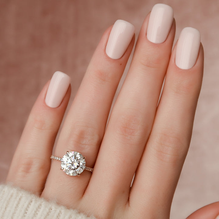 The Ayden Set With Round Pave Lab Diamond 2 Carat 14K Rose#material_rose