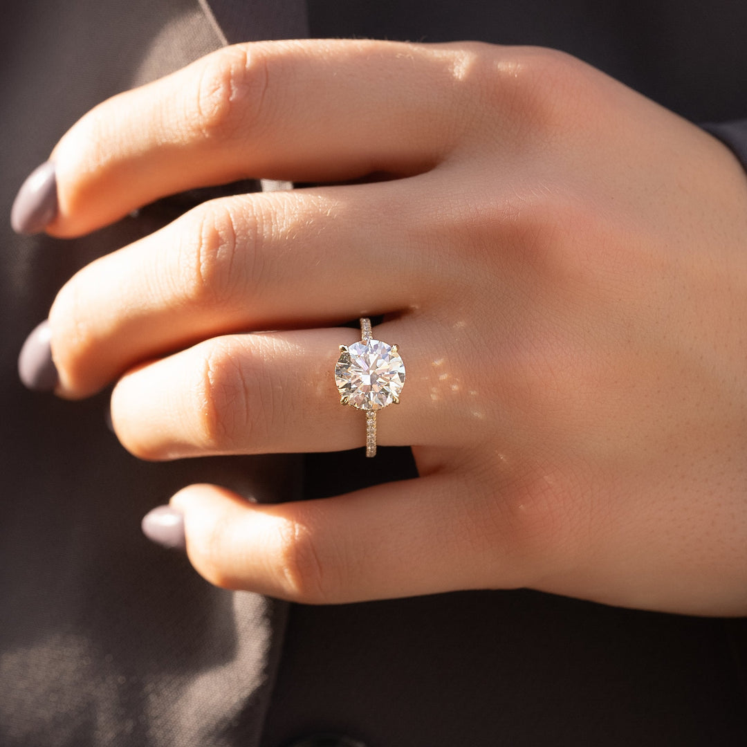 The Ayden Round Lab Diamond Moissanite Engagement Ring