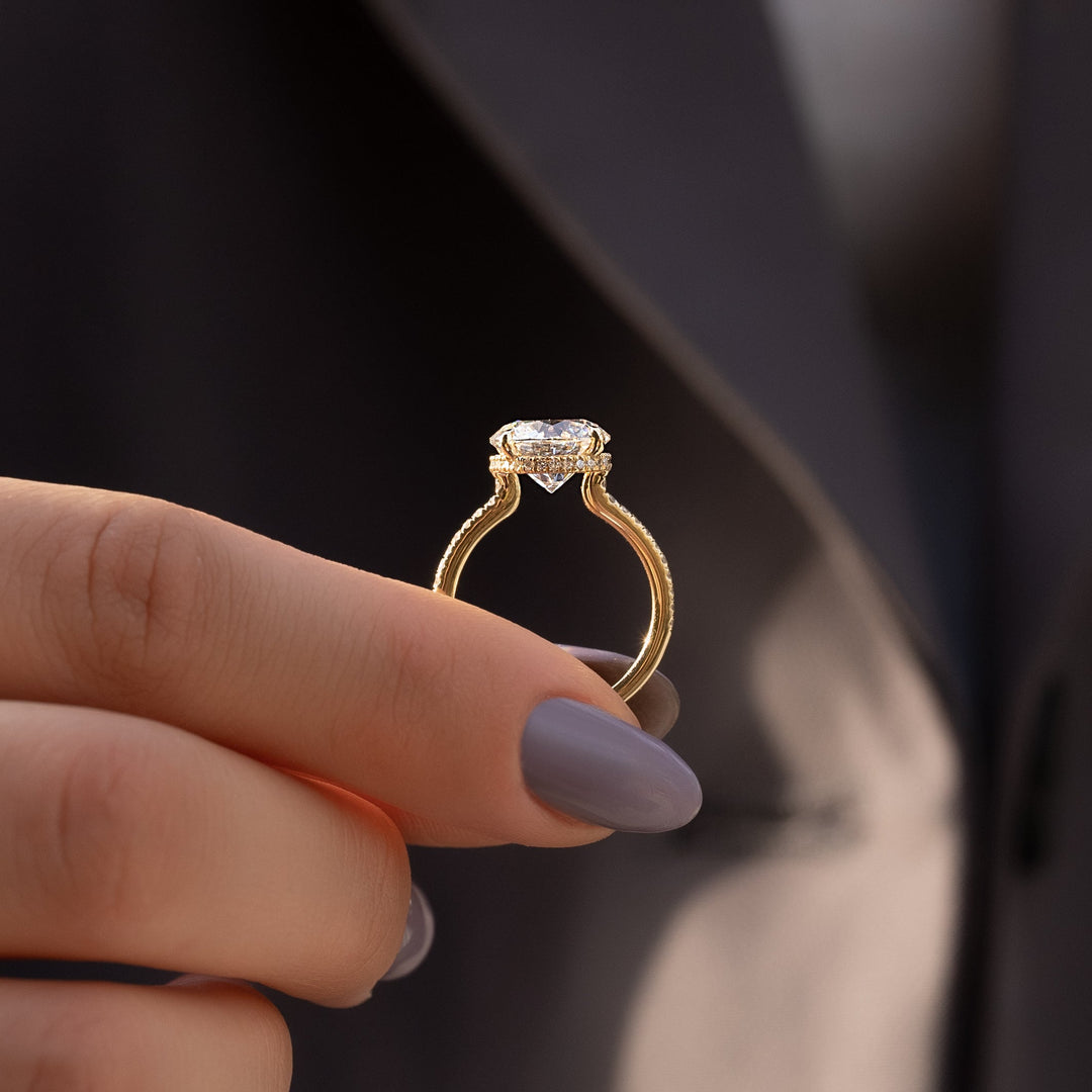 The Ayden Round Lab Diamond Moissanite Engagement Ring