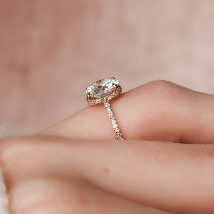 The Ayden Round Lab Diamond Moissanite Engagement Ring *Shown with 3.5 ct #material_rose