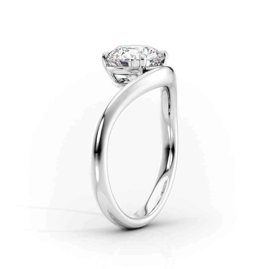The Brooklyn Set With Oval Solitaire Lab Diamond 1.5 Carat 14K White#material_white