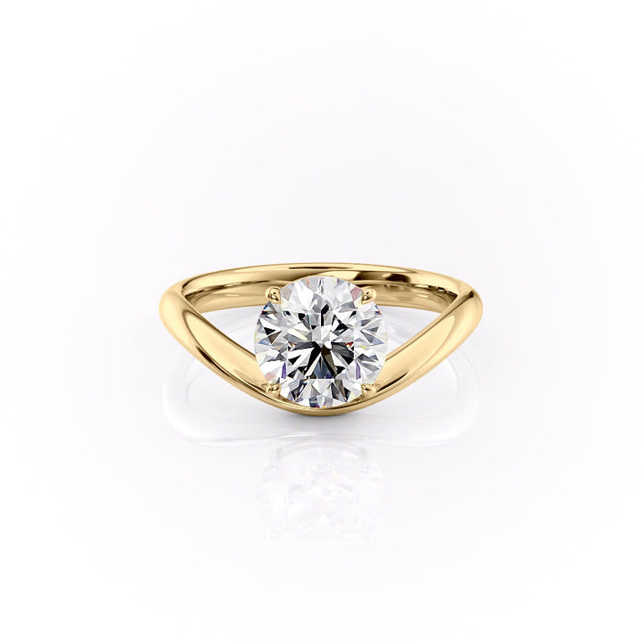 The Brooklyn Set With Round Solitaire Lab Diamond 1 Carat 14K Gold#material_gold