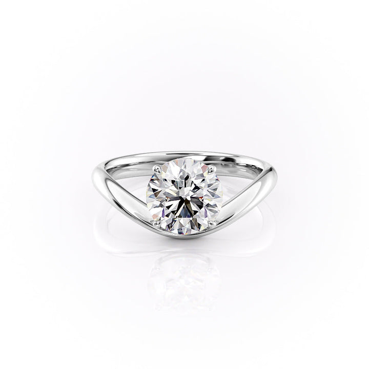 The Brooklyn Set With Round Solitaire Lab Diamond 1 Carat 14K White#material_white