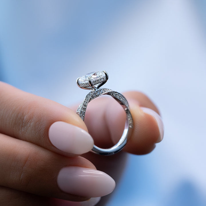 The Cadence Cushion Lab Diamond Moissanite Engagement Ring *Shown with 2 ct #material_white